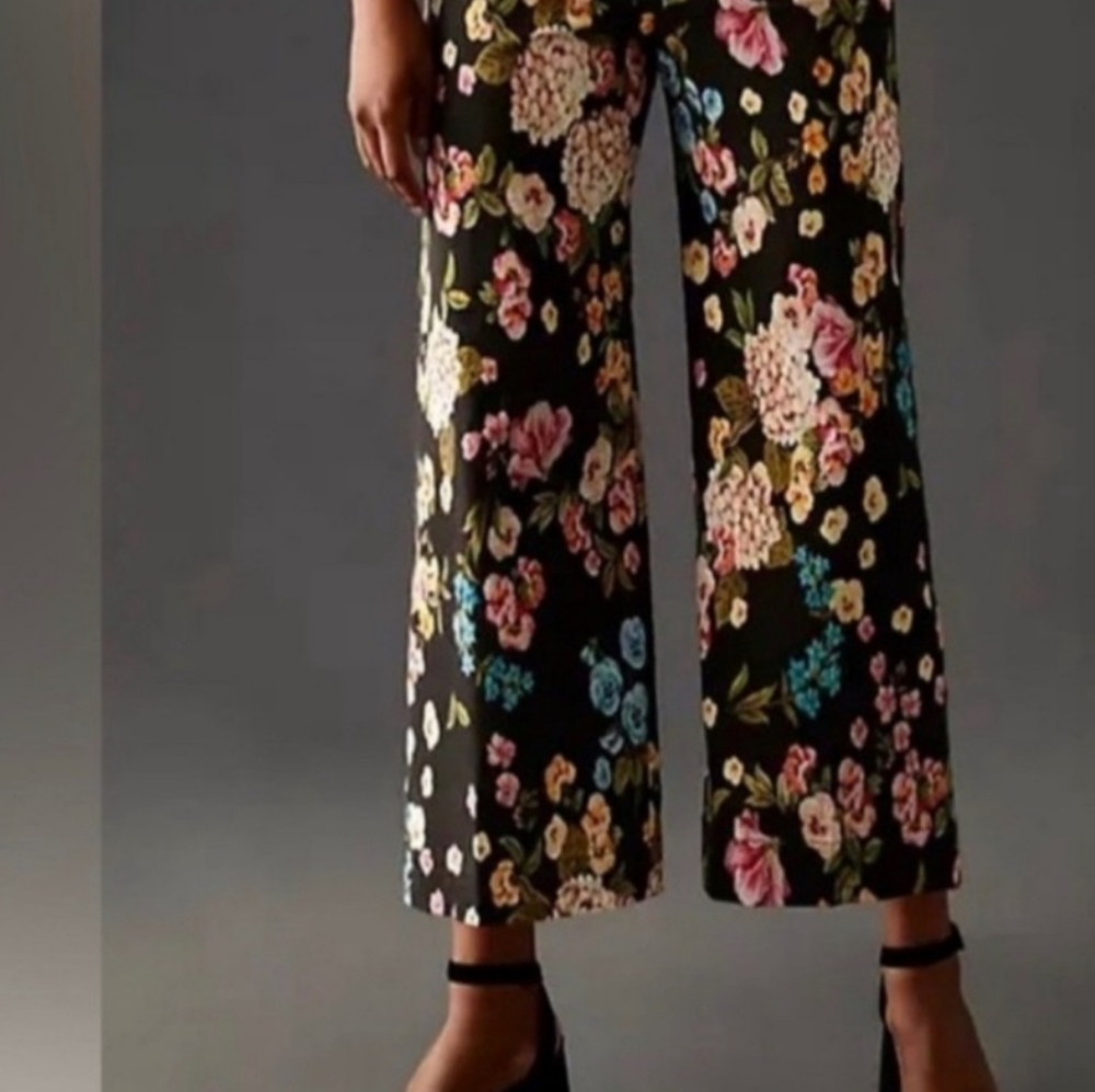 Anthropologie The Colette Wide Cropped leg pant by Maeve